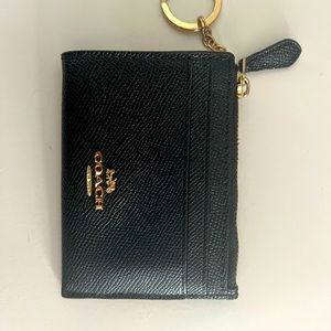 Black leather Coach Id wallet case